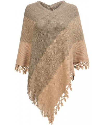 Poncho de rayas para mujer...