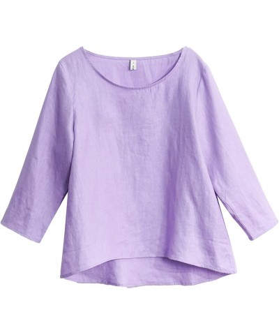 Blusa de lino de manga 3/4...